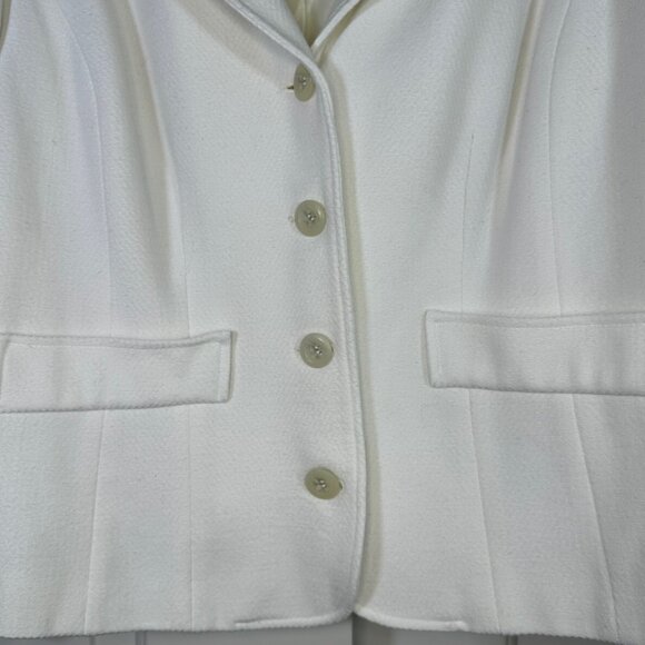White Fully lined Textured Blazer Jacket 16W - Picture 4 of 8